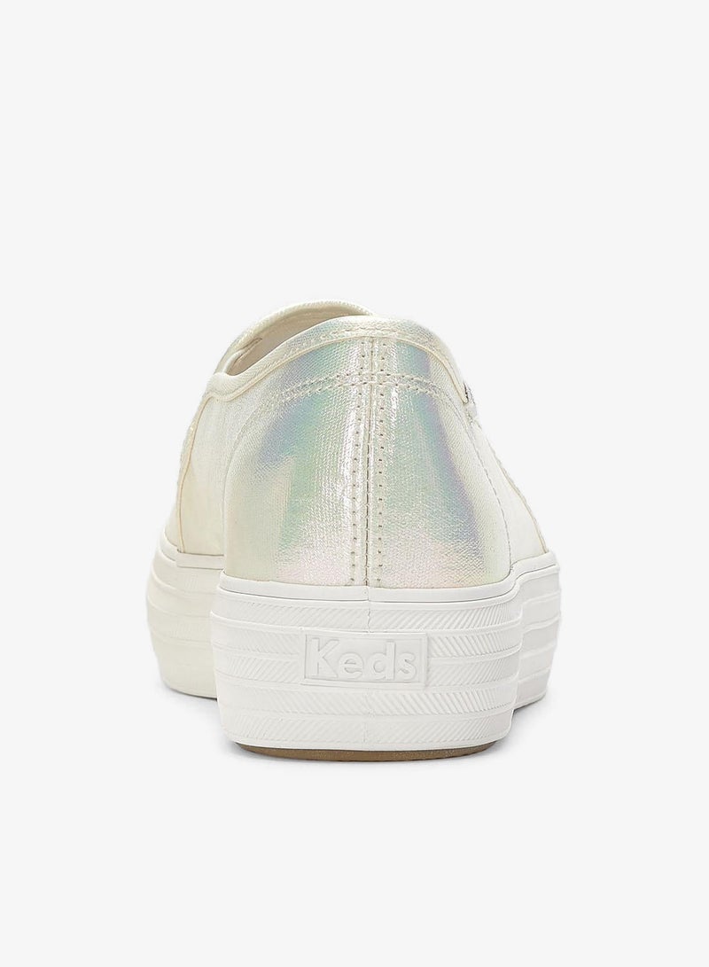 Keds Women's Triple Decker Slip On Canvas Digi Femme Casual Sneaker White - Image 2